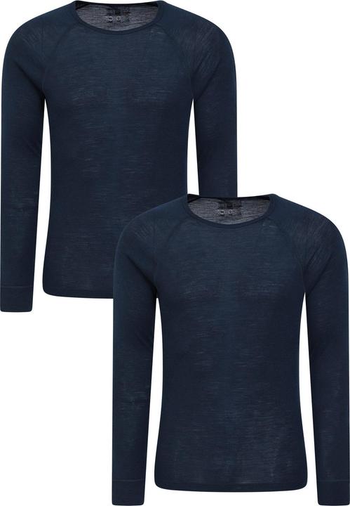 Actual product image Mountain Warehouse Mens Merino Wool Base Layer Top (Pack of 2) (XS)