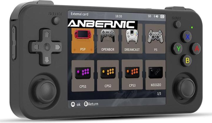 Anbernic Console portatile per giochi retrò RG35XX H Nero