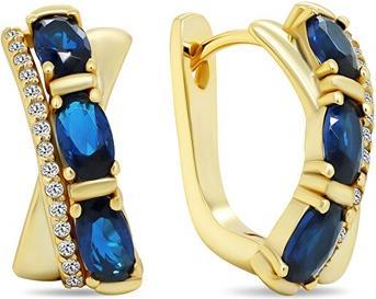Produktbild Brilio Silver - Distinctive gold-plated earrings withue zircons EA458YB