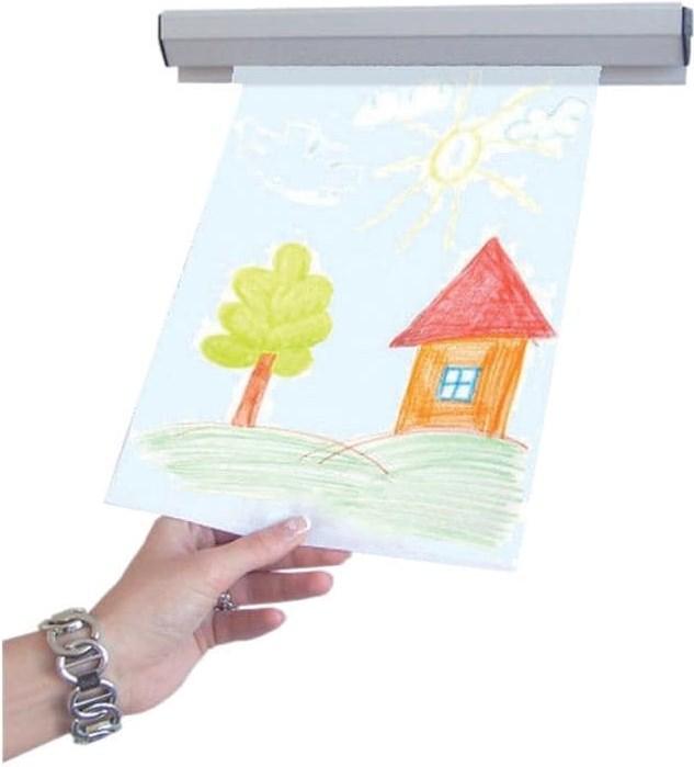 Produktbild Franken Papierklemmschiene, selbstklebend, Länge: 580 mm Kunststoff, beliebig erweiterbar, Wandmontage mit S (210 x 297 mm)