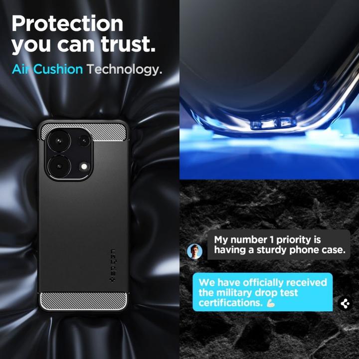 Actual product image Spigen Rugged Armor case for Xiaomi Redmi Note 13 4G / LTE - matte black (Xiaomi Redmi Note 13 4G)