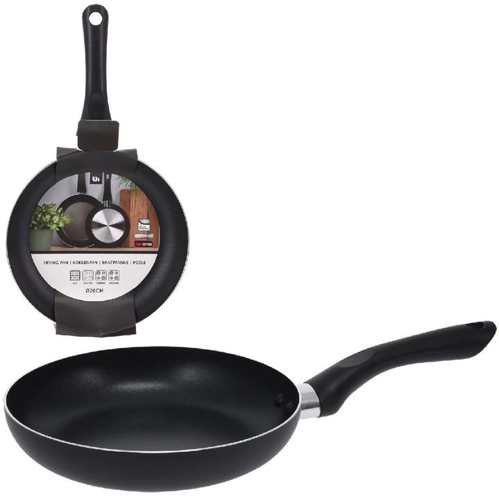 Produktbild Nobrand Bratpfanne Aluminium 20x4cm Schwarz (4 cm, Bratpfanne, Aluminium)