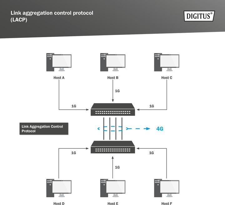 Actual product image Digitus Gigabit Ethernet Layer 2 Switch, 24 Port, 2x RJ45/SFP Combo + 2 x SFP Uplink Ports (28 Ports)