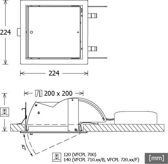 Actual product image LTS LED recessed spotlight (3560 lm)