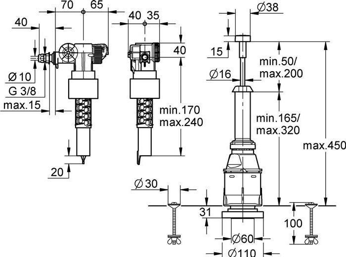 Actual product image Grohe 43907PI0 Replacement set servo set for countertop cisterns