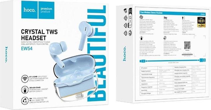 Immagine prodotto Hoco Wireless headphones wireless earphones bluetooth TWS EW54 blue (4 h, Senza fili)