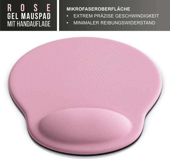 Produktbild CSL Mauspad, Ergonomisches Schaumstoff Office Mausmatte, Entlastung des Handgelenks, rosa