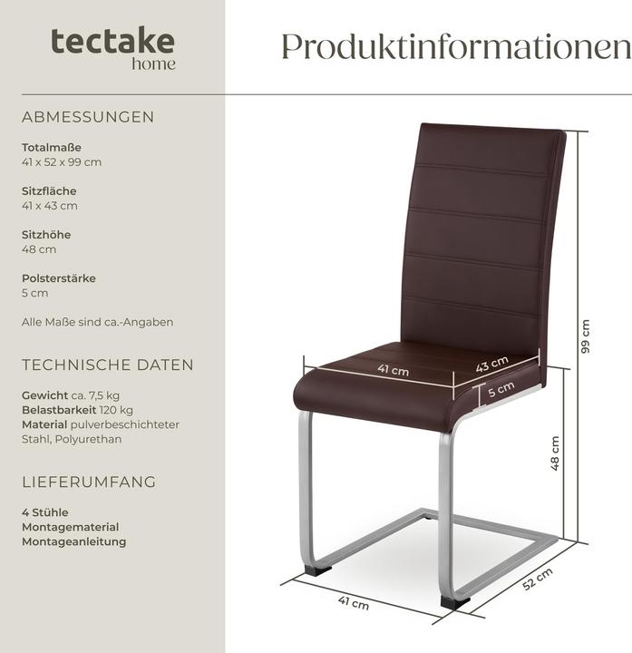 Immagine prodotto tectake 4x Schwingstuhl