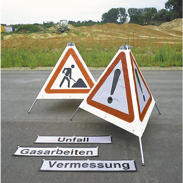 Produktbild Moravia Faltsignal, dreibeinig, Motiv Baustelle, retroreflektierend, 700 mm