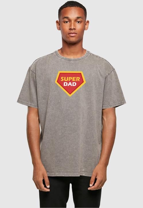 Actual product image Merchcode Fathers Day - Super dad Acid Washed Heavy Oversized Tee - 112921 (XL)