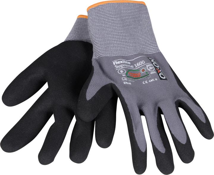 Produktbild Ox-On Arbejdshandsker Flexible Supreme 1600, sort/grå, størrelse 9 (9)