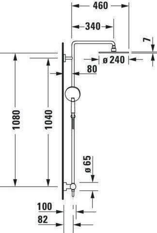 Actual product image Duravit Shower system C.1 with single lever shower mixer chrome