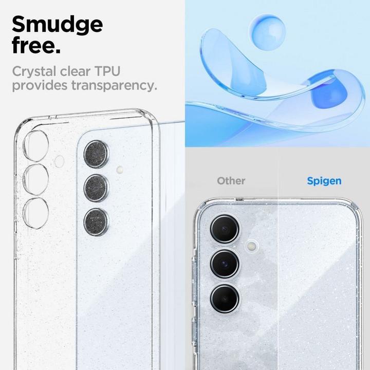 Actual product image Spigen Liquid Crystal case for Samsung Galaxy A55 5G - transparent and glitter (Samsung Galaxy A55)