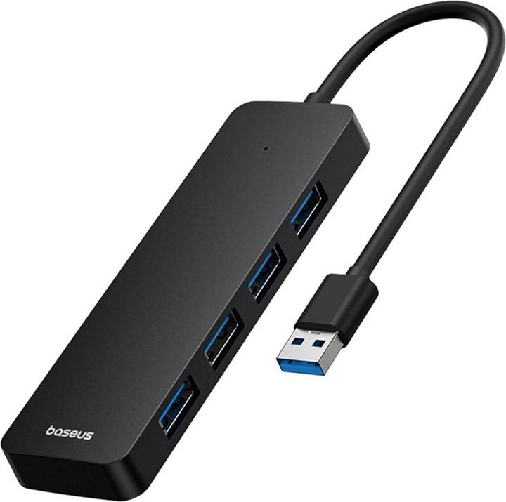 Actual product image Baseus 4in1 Hub UltraJoy Lite USB-A to USB 3.0 15 cm(black) (USB-A, 4 Ports)