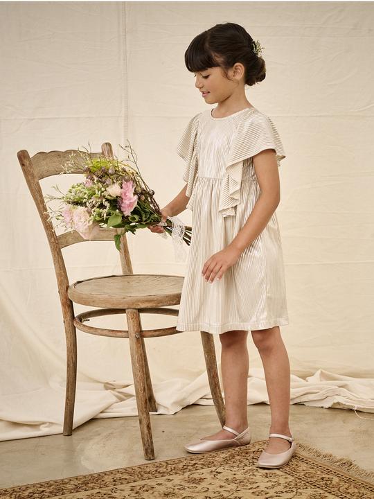Actual product image Vertbaudet Mädchen Festkleid mit Schmetterlingsärmeln aus Lamé (146)