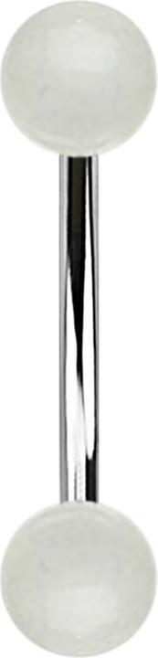 Produktbild Star Piercing Micro Banane mit zwei Acryl Kugeln transparent "Glow" (Chirurgenstahl 316L, Acryl)