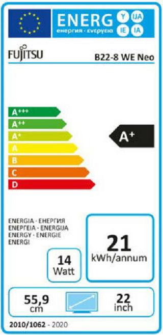 Energie-Label Fujitsu B-Line B22-8 WE Neo (1680 x 1050 Pixel, 22")