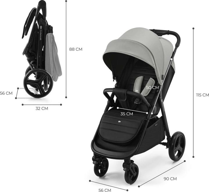 Produktbild KinderKraft Baby Stroller RINE MOONLIGHT GREY