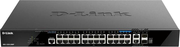 Actual product image D-Link Switch 440mm DGS-1520-28MP 2*SFP+/2*XE/20*GE PoE retail (20 Ports)