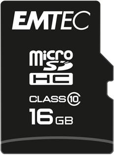 Produktbild Emtec MicroSD Card SDHC CL.10 inkl. Adapter (16 GB, microSDHC, U1, UHS-I)
