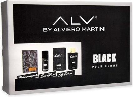 Actual product image Capucci ALV By Alviero Martini Black Pour Homme Eau de Parfum 100ml Spray with Deodorant 150ml and Passport (Eau de parfum, 100 ml)