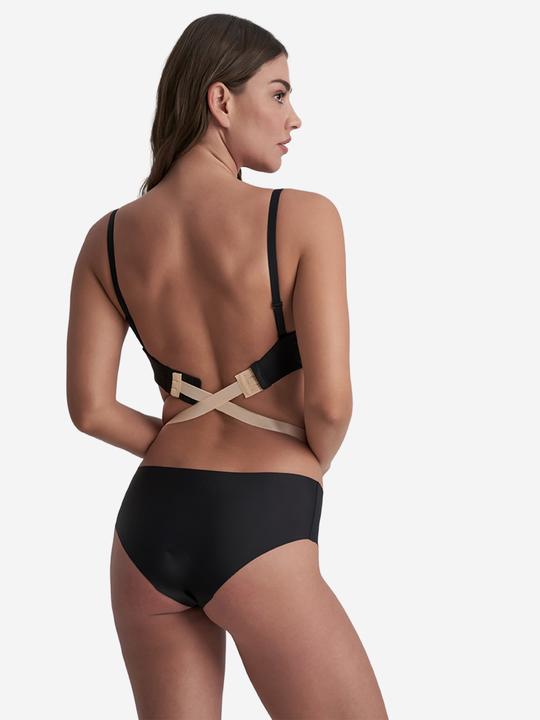 Actual product image Bye Bra 2 Low Back Straps 3 Rows Black (pack of 3, One size)