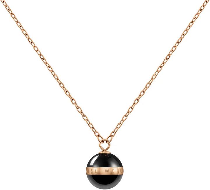 Daniel Wellington Aspiration Halskette Rose Gold Black (Edelstahl, Emaille)
