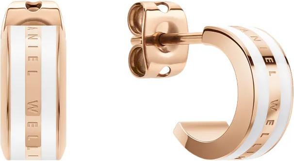 Actual product image Daniel Wellington Emalie Stud Earrings Rose Gold White (Stainless steel, Enamel)