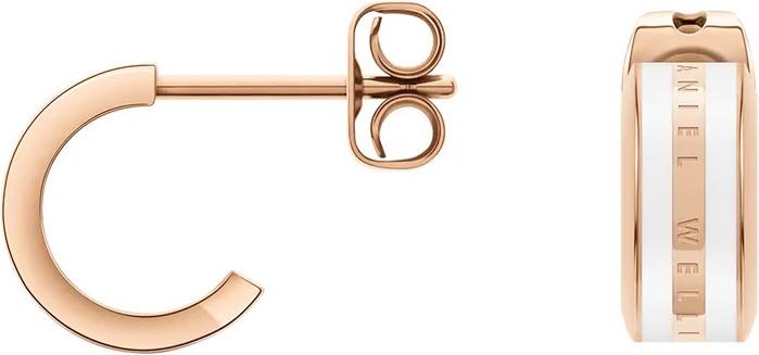 Actual product image Daniel Wellington Emalie Stud Earrings Rose Gold White (Stainless steel, Enamel)