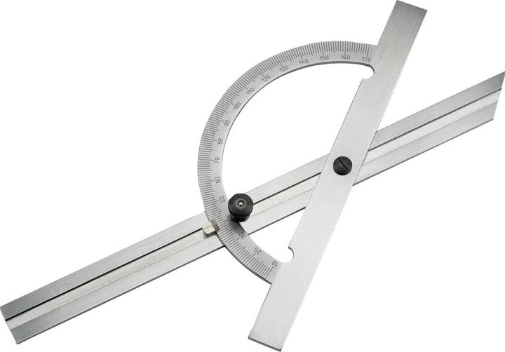 RB Messwerkzeuge Gradmesser (Winkelmesser) 150 mm Messbereich 10-170°, Schienelänge 500 mm Stahl
