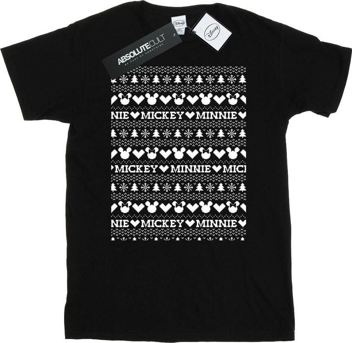 Disney Mickey And Minnie Christmas Fair Isle TShirt (XL)