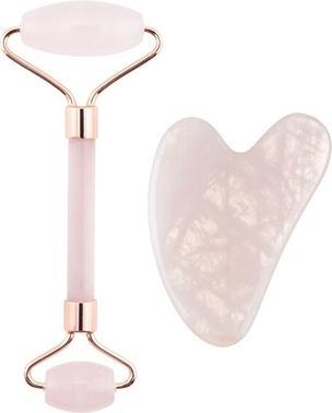 Palsar 7 Rullo di giada al quarzo rosa e set Gua Sha