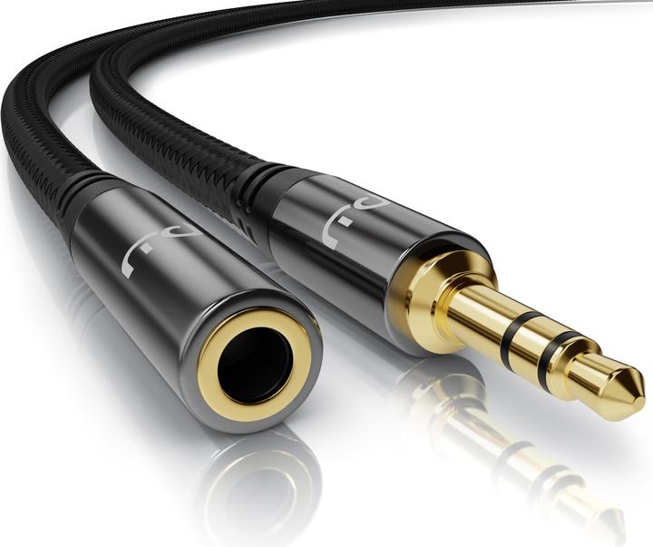 Immagine prodotto Primewire Prolunga del cavo jack AUX, cavo di collegamento audio, accoppiamento con guaina in nylon, jack a (7.50 m, Connettore da 3,5 mm (AUX))