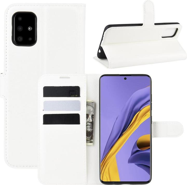 Produktbild Cover-Discount Galaxy A51 - Leder Etui Hülle mit Kartenfächern weiss