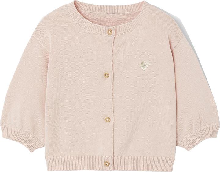 Vertbaudet Baby Cardigan mit Herzstickerei BASIC Oeko-Tex (62)