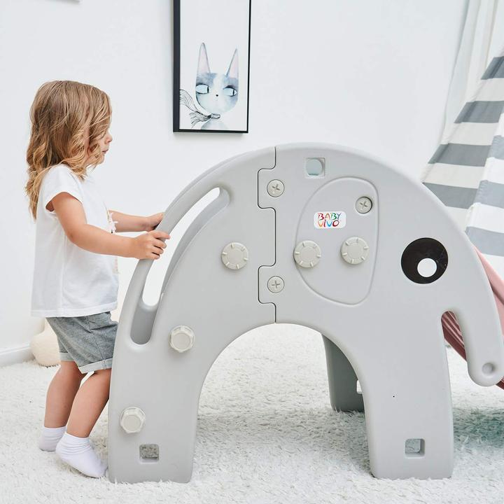 Image du produit Baby Vivo Toboggan pour jeunes enfants rose/gris