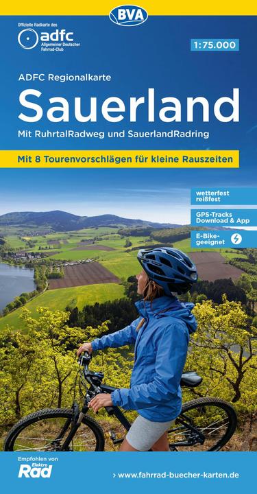 Produktbild ADFC-Regionalkarte Sauerland m.Tagestou