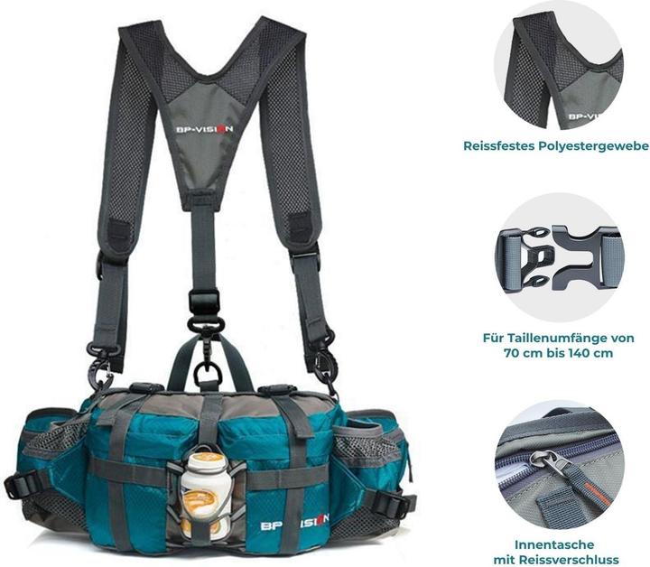Produktbild Hermex Bauchtasche mit Schultergurten Umhängetasche Schultertasche Hüfttasche