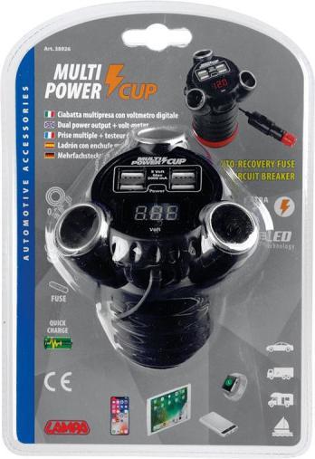 Image du produit Lampa Multi Chargeur pour le porte-gobelet, 12/24/36V