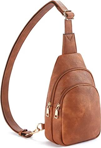 Produktbild Only-Bags.Store Sling Bag Brusttasche, Crossbody Umhängetasche PU Leder Sport Schultertasche Klein Bauchtasche