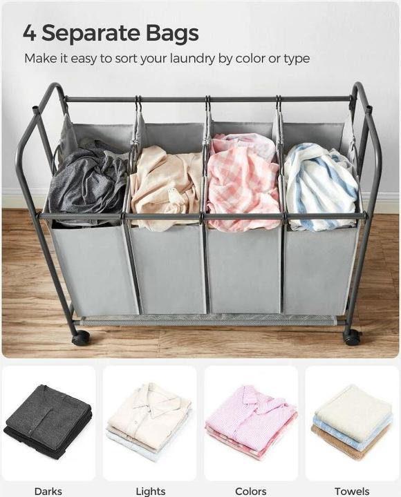 Image du produit Songmics Panier à linge 50 l, Gris (50 l)