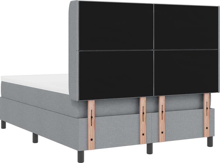 Actual product image VidaXL LED box spring bed with mattress light grey 160x200 cm fabric (160 x 200 cm, Spring core)