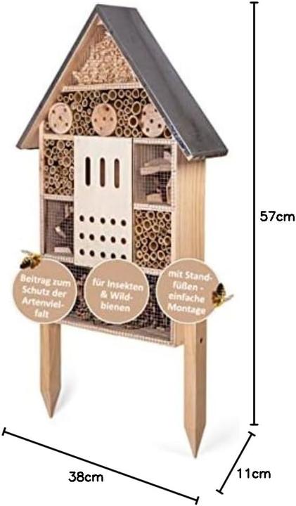 Produktbild NoName Insektenhotel XXL stehend mit Erdspiess (Florfliegen, Marienkäfer, Wildbienen)