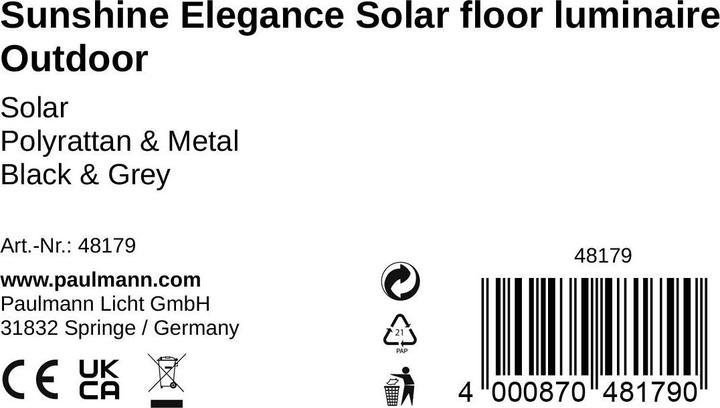 Valeurs nutritives et ingrédients Pauleen Sunshine Elegance (23 lm, IP44)
