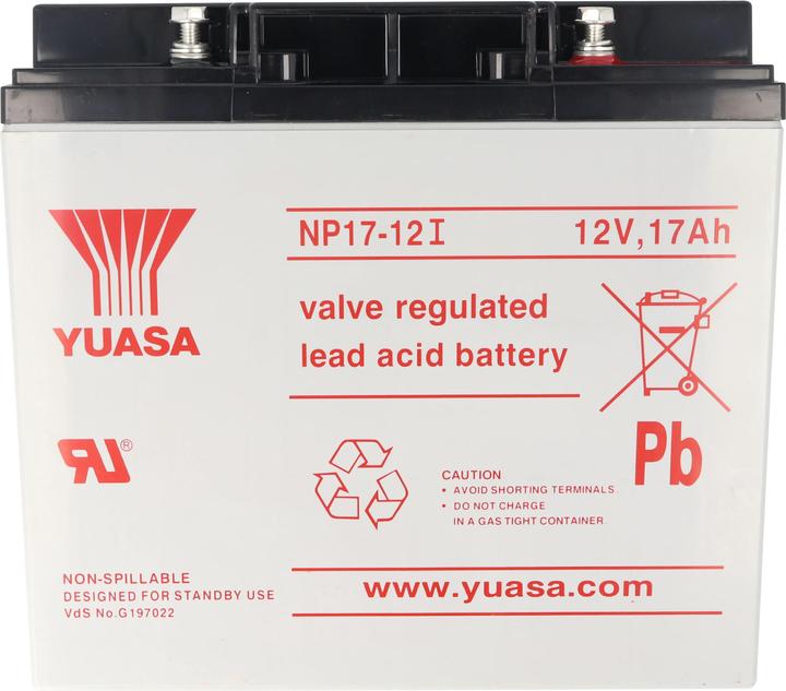 Image du produit Yuasa Akku NP17-12I mit M5 Schraubanschluss am Plus- und Minuspol (12 V, 17 Ah, 500 A)