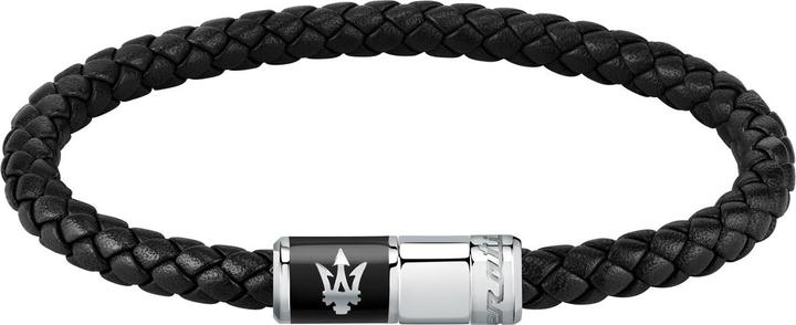 Produktbild Maserati Leather Armband (21.50 cm, Edelstahl, Leder)