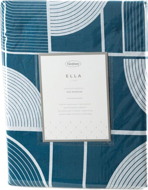 Produktbild Eurofirany Bettwäsche 220x200 cm Baumwollfarbe dunkelblau, weisses geometrisches Muster Ella9 Ella Linie (Duvetbezug, 220 x 200 cm)