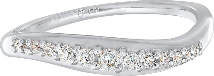 Actual product image Elli Ring Zirconia Sweeping Design 925 Sterling Silver (56, 925 Silver)
