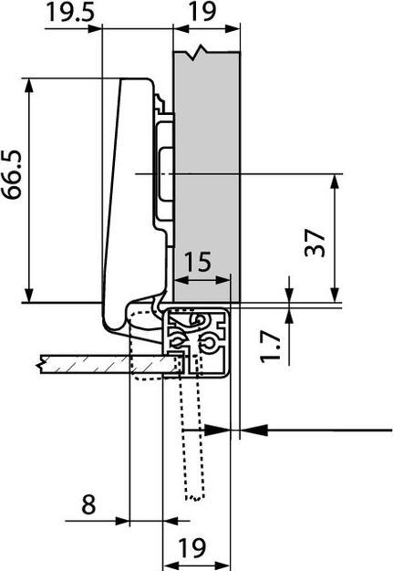 Produktbild Blum Clip top Alurahmenband 120° vernickelt