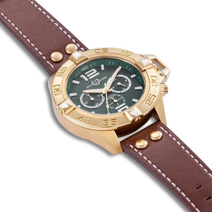 Immagine prodotto Spears & Walker Orologio Varus II al quarzo in vera pelle marrone - 34112 (Cronografo, 49 mm)